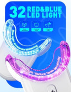 Teeth Whitening Kit with LED Light: 3 Whitening Gel Pens with 35% Carbamide Peroxide - Remove Coffee Tea Stains - 32X Dual LED Light - Safe Enamel Care - Daily Routine - for Yellow Teeth Users