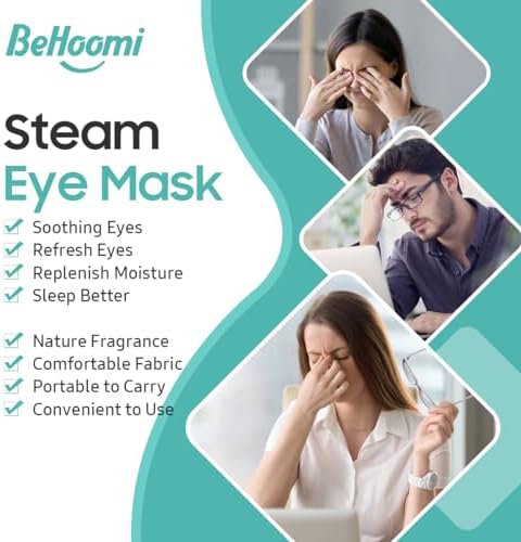 20 Packs Steam Eye Mask, Heated Eye Mask Warm Compress for Eyes, Disposable Self Heating Steam Mask Sleep, Spa, Travel Essentials & Relaxation Gifts for Women, Stocking Stuffers (Unscented)