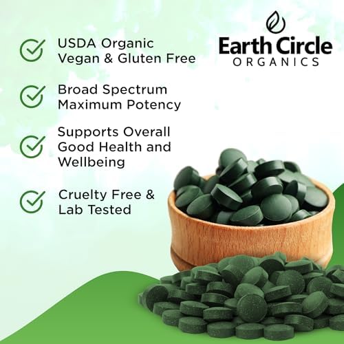 Premium Organic Chlorella / Spirulina Tablets 1000 Count (50/50) | Vegan, Kosher Green Algae Superfood | Cracked Cell Wall for Maximum Absorption | High in Protein, Iron, Chlorophyll - Pack of 1