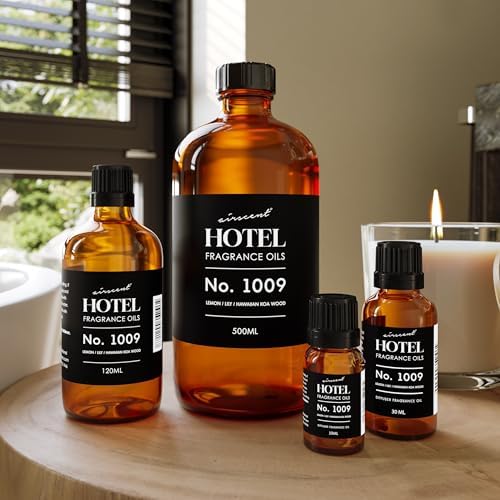 AirScent Hotel Diffuser Oil No. 1009 - Lemon Lily Hawaiian Koa Wood - Hotel Scent Dupe - Premium Fragrance Oil for Ultrasonic and Waterless Diffusers and Crafting - 10 mL, .34 ﬂ oz Glass Bottle
