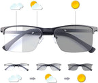 LJIMI Transition Photochromic Progressive Multifocus Reading Sunglasses UV Protection Sun Reader Blue Light Blocking Glasses