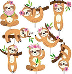 24pcs Sloth Cupcake Toppers Decorations Sloth Birthday Party Supplies Sloth Party Decorations for Kids Girls Sloth Theme Cute Animal Theme Birthday Party Wedding Baby Shower Supplies