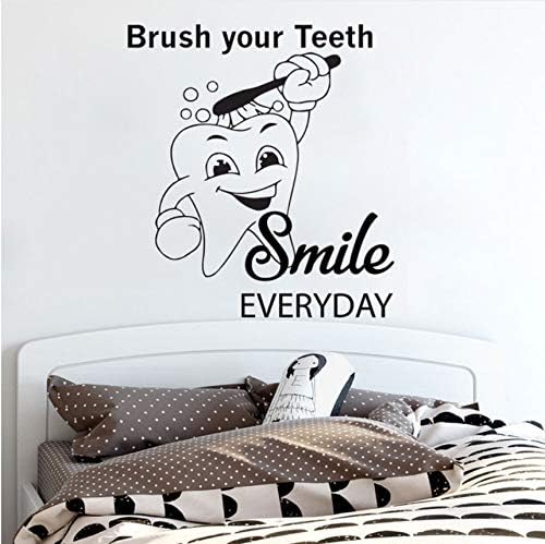BooDecal Dental Clinic Office Wall Decals Dentist Wall Art Stickers Decals Dental Wall Stickers Teeth Clinic Removable Tooth Decor Bathroom Shower Room Decoration 20 Inches x 22 Inches