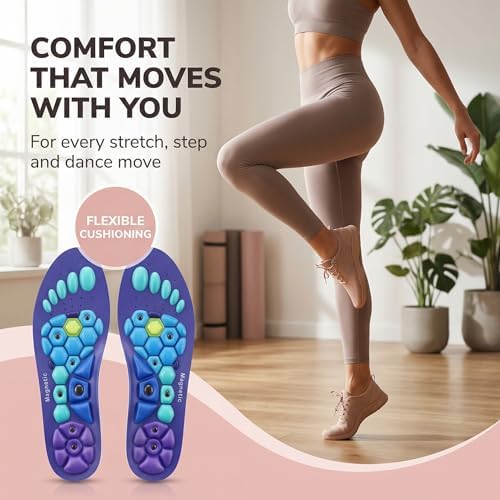Acupressure Insoles for Men and Women: Magnetic Massage Insoles with Acupoint Therapy, Shock Absorption, Non-Slip, Feet Comfort Support (Blue, M(Men 7.5-9/Women 8.5-10))