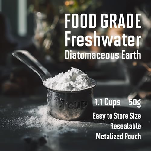Food Grade Diatomaceous Earth Powder – 2.4 oz | Ultra Fine Freshwater DE | Smooth Non-Gritty Texture | Natural Organic Mineral | Safe for Humans & Pets | Resealable Pouch