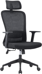 Ergonomic Office Chair Mesh Rolling Recliner with Armrest, Adjustable Headrest, 90°-125°Tilt, High-Back Conference Executive for Home Study Working Study