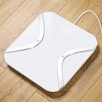 Body Fat Scale Smart BMI Scale Digital Bathroom Wireless Weight Scale, Body Composition Analyzer with Smartphone App sync, 300 lbs - White