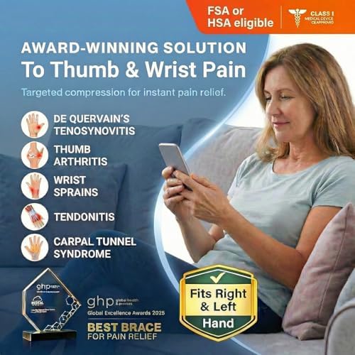 Thumb Wrist Brace | Upgraded Thumb Spica Splint Stabilizer Pain Relief Night Support for De Quervain’ s Tenosynovitis Trigger Finger Arthritis Sprains | Breathable Fabric (Rose Pink/Black, S/M - Fit both hands)