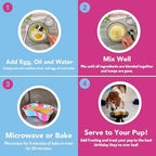 Puppy Cake Dog Birthday Cake Kit – Cake Mix, Icing Mix, Candle and Swirl Tri Color Silicone Pan, Peanut Butter Flavor – Bake or Microwave – Perfect for Celebrating Your Dog’s Special Day – Made in USA