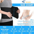S Abdominal Binder Post Surgery - Elastic Waist Band for Stomach Support & Compression, Bariatric, Tummy Tuck | Latex-free, Breathable Belly Wrap Hernia Belt - (30" - 45") 3 PANEL - 9" High BLACK