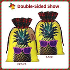 ZISHAK Psych Pineapple Quote Charming Drawstring Christmas Gift Bags,Reusable Present Pouches For All Occasions