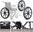 WORDFUN 2 Pcs Rear Wheelchair Wheels Replacement, 20in 22in 24in Wheelchair Caster Assembly, Silence, Replacement PartsUniversal Fit, Replacement Wheels for Wheelchair Walkers