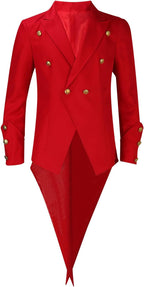Mens Vintage Tailcoat Jacket Fancy Cool Cosplay Costume Robe Long-Sleeved Costume Cosplay Swallow-Tailed Coat Tuxedo
