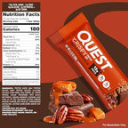 Quest Nutrition Crispy Chocolate Caramel Pecan Hero Protein Bar, 15g Protein, 1g Sugar, 3g Net Carb, Gluten Free Protein Snack, Keto Friendly, 4 Count