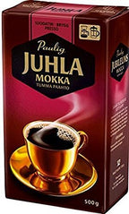 Paulig Juhla Mokka - Dark Roast - Fine Grind - Filter Blend Ground Coffee - Bag 500g (Finland) (12 Bags (Save 50%))