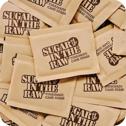 Sugar In The Raw Turbinado Cane Sugar Packets, 200 Ct Box, 1 Pack, Pure, All-Natural Turbinado Sugar, Non-GMO Project Verified, Kosher, Vegan and Gluten Free