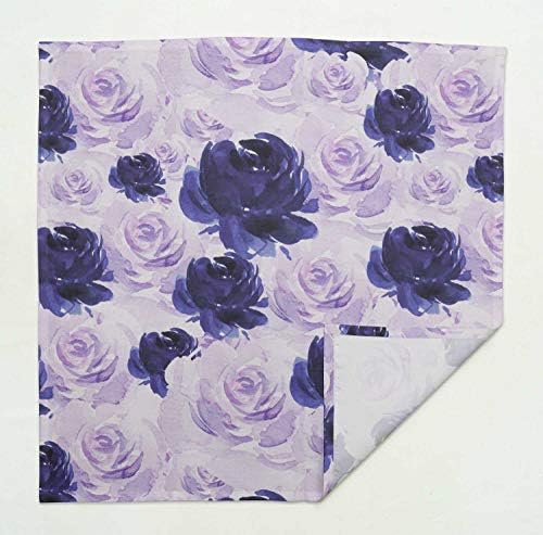 S4Sassy Purple Grandiflora Roses Floral Holiday Parties Cloth Table Linen Re-Usable Dinner Napkins Set 20 x 20(Pack of 6)