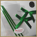 25pcs 6" Cake pop sticks and 25pcs clear bags and 25pcs colorful ribbon bows (green)