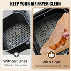 Air Fryer Liners Disposable, 200Pcs 8 Inch Airfryer Paper Liners, Unbleached Parchment Paper for Air Fryer Basket, Non-Stick Air Fryer Accessories, Liners for Baking, Parchment Paper Sheets