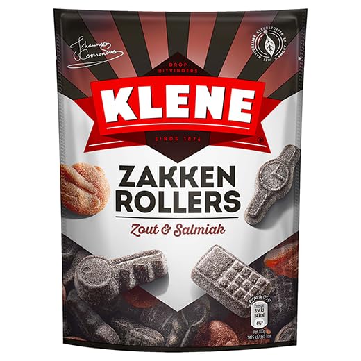 Klene Zakken Rollers I Semisoft Salty Salmiac Licorice Candy I Zout I 210 g 7.4 ounce
