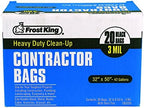 Frost King CB3250 Boxed Heavy Duty Contractor Clean, 32" x 50" x 3 mil, 32x50x3 Inch (Pack of 20), 20 Bags, Black