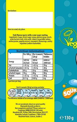Maynards Bassetts Fizzy Fish Soft Jellies Sweets Bag 130g (Pack of 10)