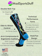 Crazy Socks with Lightning Bolts Electric Storm Over the Calf