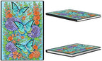 FRANDEK Diamond Art Painting Notebook Kit, Blue Butterfly A5 DIY Journal with 50 Blank Pages, Crystal Rhinestone Cover With Waterproof Canvas, Beginner Craft Set with Full Tools for Adults