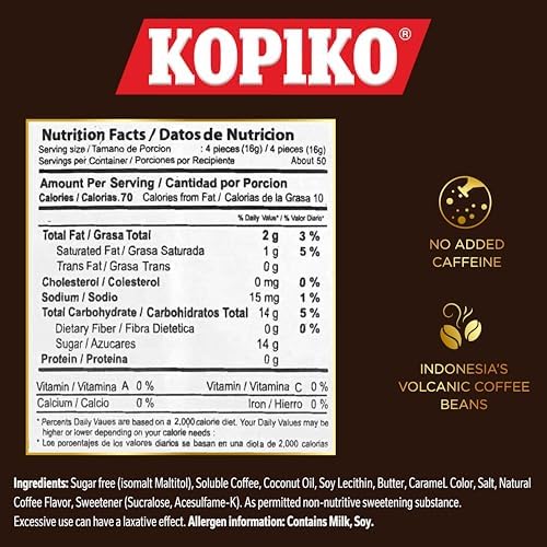 Kopiko Coffee Candy – Bold-Tasty Hard Candy from Indonesia with Real Coffee Extract – A Satisfying Boost for On-the-Go Energy (28.2oz Jar)