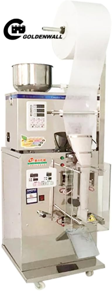 CGOLDENWALL Full Automatic Stainless Steel Powder Packaging Filling Machine Herb/Tea/Powder/Food Packing Machine Teabag Packing Machine Automatic Measuring Packaging Machine (Filling Range:2-100g)