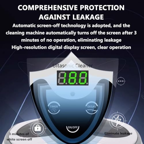 Ultrasonic Cleaning Machine, Digital Ultrasonic Parts Cleaner, Capacity 600ml, Adjustable Time of 8 Minutes/5 Time Periods, for Professional Tools,Metal Parts,Jewelry,Eyeglasses