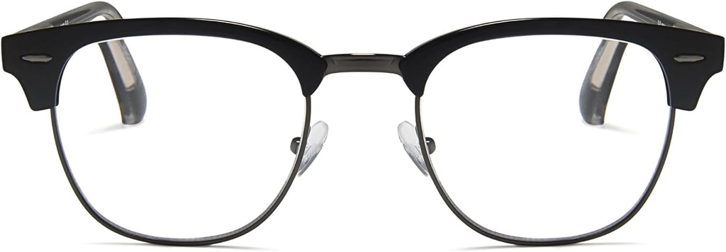 2SeeLife Premium Half Rim Reading Glasses Women & Men - Fits all Face Shapes, Metal & Sturdy Readers, Spring Hinges