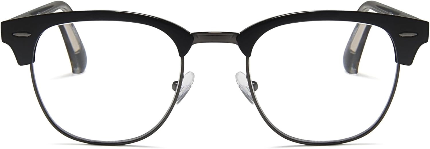 2SeeLife Premium Half Rim Reading Glasses Women & Men - Fits all Face Shapes, Metal & Sturdy Readers, Spring Hinges