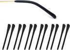 6 Pairs Temple Tips for Eyeglasses Thin (1.0 mm to 1.5 mm) Metal Temple Covers Anti-slip Silicone Glasses Earpieces Ear Sock Cushion Pieces Replacement - Black