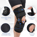 Hinged ROM Knee Brace with Side Stabilizers, Post Op Knee Immobilizer for Arthritis, ACL, MCL, PCL, Meniscus Tear, Medical Orthopedic Support After Surgery (Upgraded Version, Small)