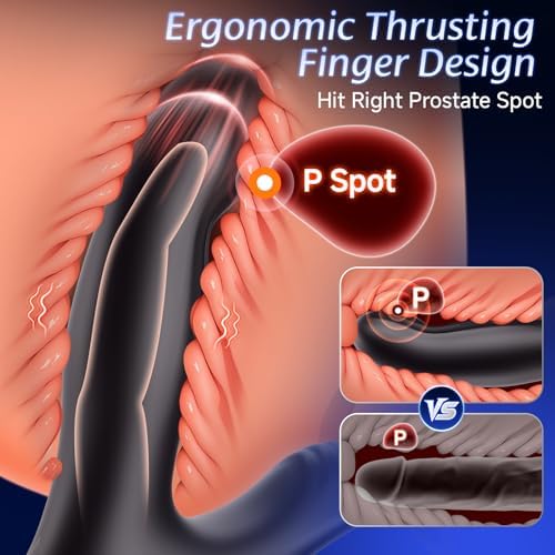 Prostate Massager Anal Vibrator - BEISAR Anal Toys Butt Plug Sliding Ring Male Sex Toys for Men Sex Toy Anal Plug Cock Ring, Adult Toys with 9 Thrusting Vibrating Butt Plug New APP Remote Control