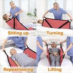 Multipurpose 39" x 36" Positioning Bed Pad with Reinforced Handles - Reusable & Washable Patient Sheet for Turning, Lifting & Repositioning - Double-Sided Nylon Fabric, Pink