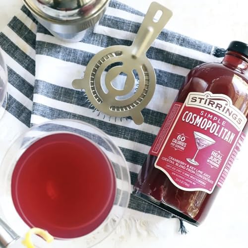 Stirrings Pack Cosmopolitan Cocktail Mix 750ml Bottle - Real Juice No Preservatives - 90 Calories - Drink Mixer