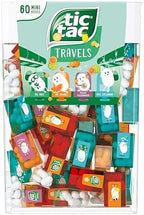 Bulk Travels Mini Packs candy Individual Assorted Flavor Candies Packets Large Spender Box (60 Mini Packs - Mint Orange Spearmint Peachy Passionfruit)