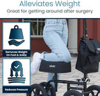 Vive Mobility Knee Walker Padded Gel Cover - Premium Comfort Gel Cushion, Accessory for Knee Scooters, Padded Accessories, Leg Cart Roller Improves Comfort During Injury, Fits Most Knee Trollys (Blue)