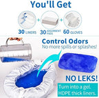 MINIVON Bedpan Liners with Super Absorbent Pads - Value Pack 30 Count - Bed pan Bag Disposable Pulling String, Medical Grade & Universal Fit Bed Pan, for Bedridden Patients, Elderly Senior, Bedbound