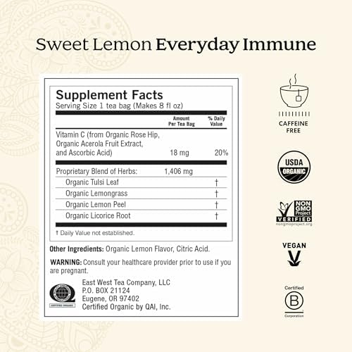 Yogi Tea Immune Support Tea Variety Pack - 16 Bags per Pack (3 Packs) - Immunity Support Sampler Set - Sweet Lemon Everyday Immune, Honey Chai Turmeric Vitality & More