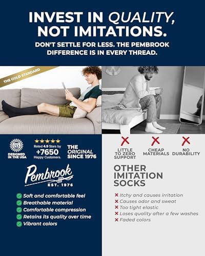 Pembrook Cotton Light Compression Socks for Women & Men - 3 Pairs | 8-15 mmHg Comfort Compression Socks for Men & Women