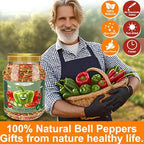 21oz Dried Bell Peppers Mix, Natural Dehydrated Red & Green Bell Pepper Flakes, Perfect Toppings for Ramen, Vegetables Soup, Stews, Noodle, Outside Camping, Gluten Free
