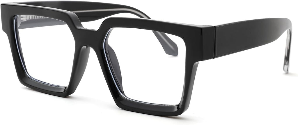 Pro Acme Oversized Square Blue Light Glasses for Men Women Fashion Rectangular Big Thick Frame UV400 Fake Eyewear