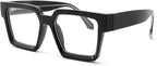 Pro Acme Oversized Square Blue Light Glasses for Men Women Fashion Rectangular Big Thick Frame UV400 Fake Eyewear