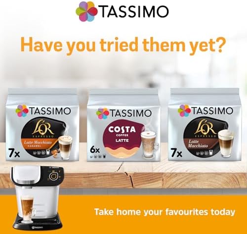 Tassimo Costa Caramel Latte 16 discs, 8 servings (Pack of 5, Total 80 discs, 40 servings)