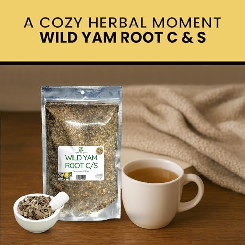 Herb To Body Wild Yam Root Cut & Sifted – 4 oz, Wildcrafted Dioscorea Villosa for Herbal Tea, Relaxation Support, and Traditional Uses