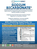 Organic Use Sodium Bicarbonate Alkaline Supplement for Alkalinity. Support Kidneys & Stomach Acid Neutralizer w/Alkaline Superfoods. Sodium Bicarbonate Powder Kidney Immune Support Antacid Sports 1LB