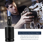 Universal Joint Swivel Socket Adapter 360 Degree Universal Rotation Air Impact Wobble Socket Wobble Socket Wrench (1/4 inch)